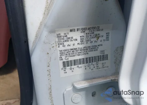 2011 Ford F-250 Lariat from USA, damaged, VIN 1FT7W2BT7BEC57078